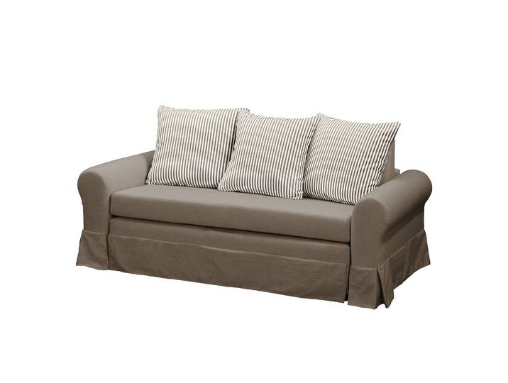 Schlafsofa Larmond Braun/Taupe Webstoff Sari / Webstoff Habren 205cm Landhaus