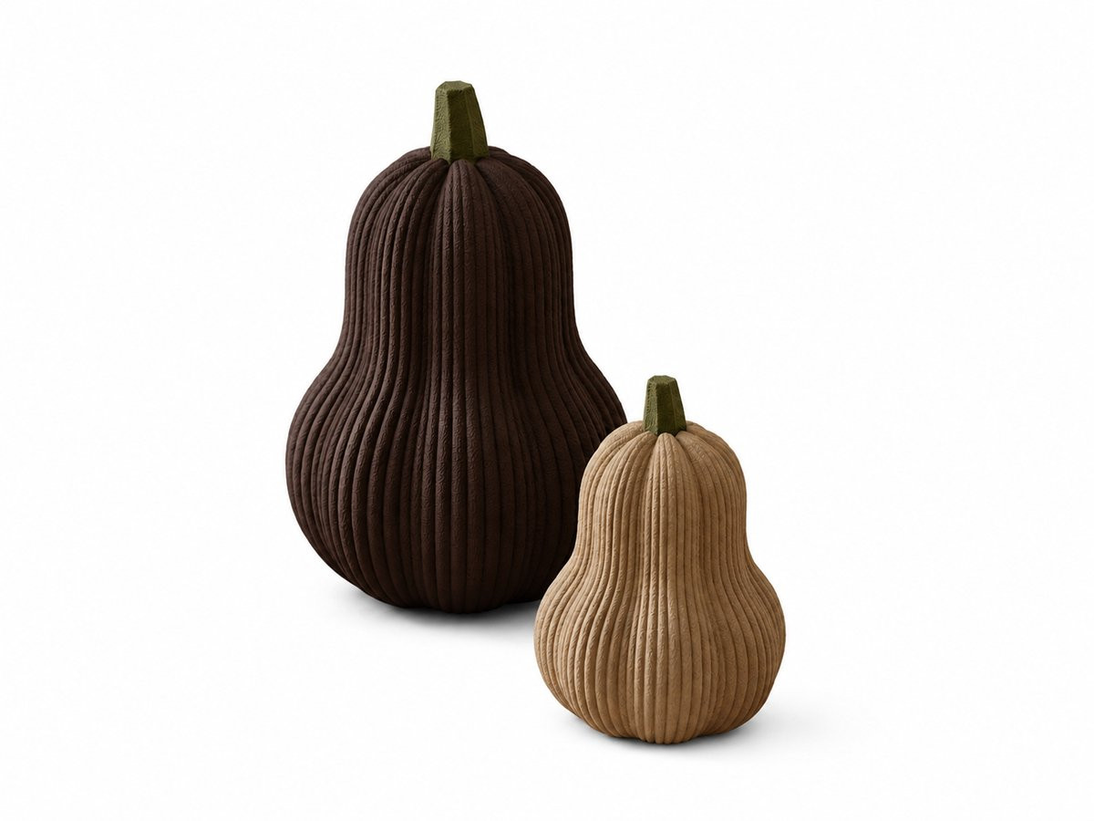 3Dbelgie Set van 2 Decoratieve Pompoenen – 3D-Geprinte Herfstdecoratie voor op tafel