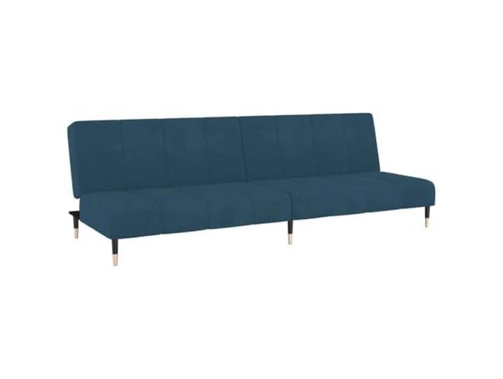 Makastle SchlafSofa Couch 2 Sitzer Blau Samt