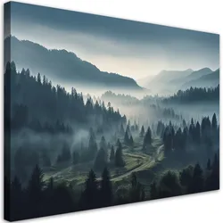 WANDBILD wald im nebel