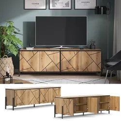 Vicco TV-Lowboard Hatto, Eiche Evoke, 156,8 x 50 cm, Fernsehtisch, Wohnzimmer