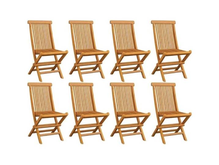Chaises de jardin pliables 8 pcs Bois de teck massif