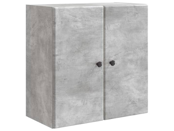 KLGBNCVE Wandschrank 59 x 31 x 60 cm Holzwerkstoff Betongrau Wandmontage, vertikaler Stauraum, 90°-Tür, Metallknöpfe, Holzwerkstoff, Betongrau