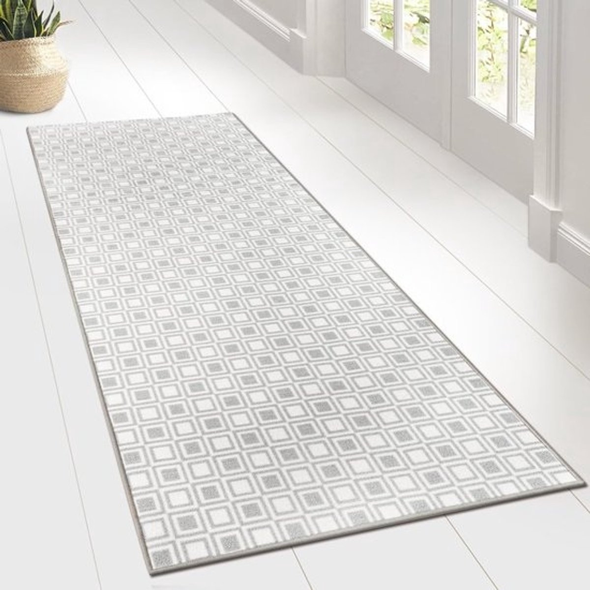 Lange Vloerkleed Runner met Modern Oriental Vintage Patroon voor Gang, Keuken of Woonkamer