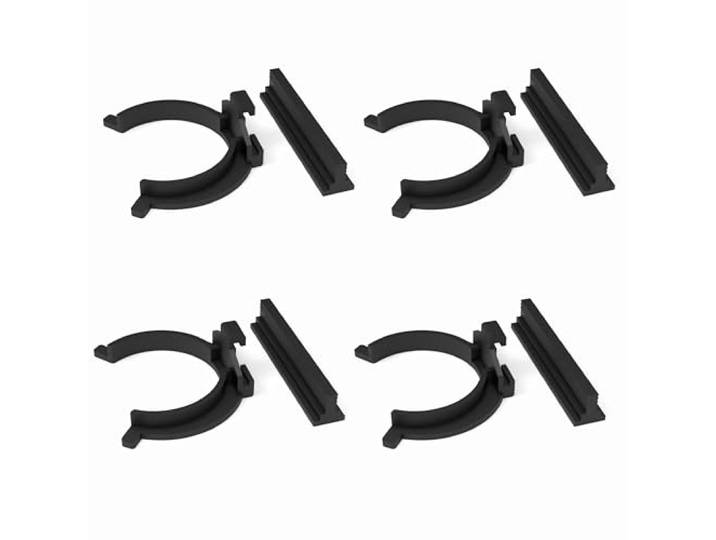 Sintrix Fab Lot de 4 supports de plinthes compatibles avec IKEA Factum Rationell - Lot de 4 clips + rail pour plinthes - Noir - Socle de cuisine de rechange