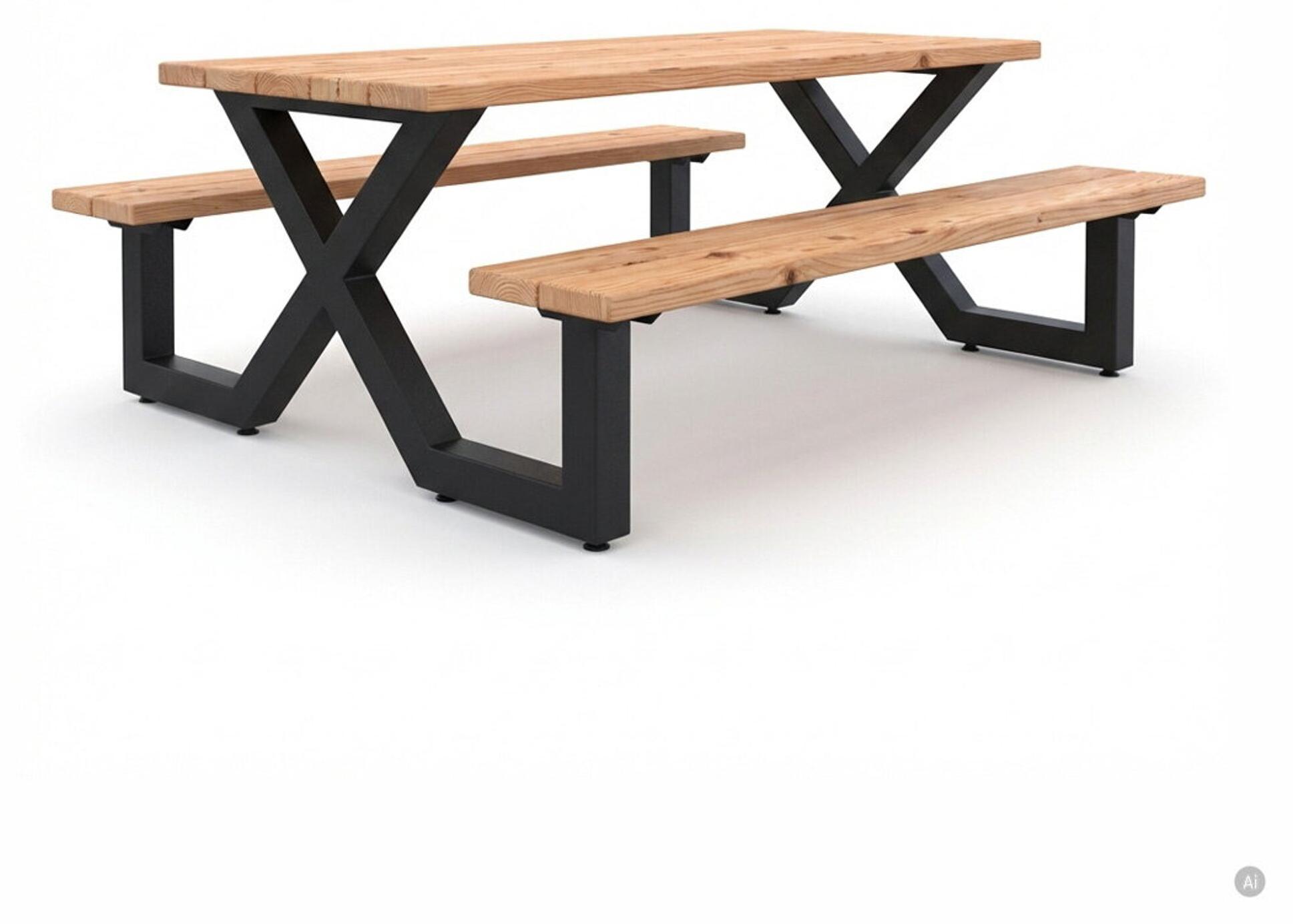 EXIT Picknicktisch X-200, 6 Personen, 200cm, Holz Gartentafel, Picknicktisch für Outdoor, Wetterfest