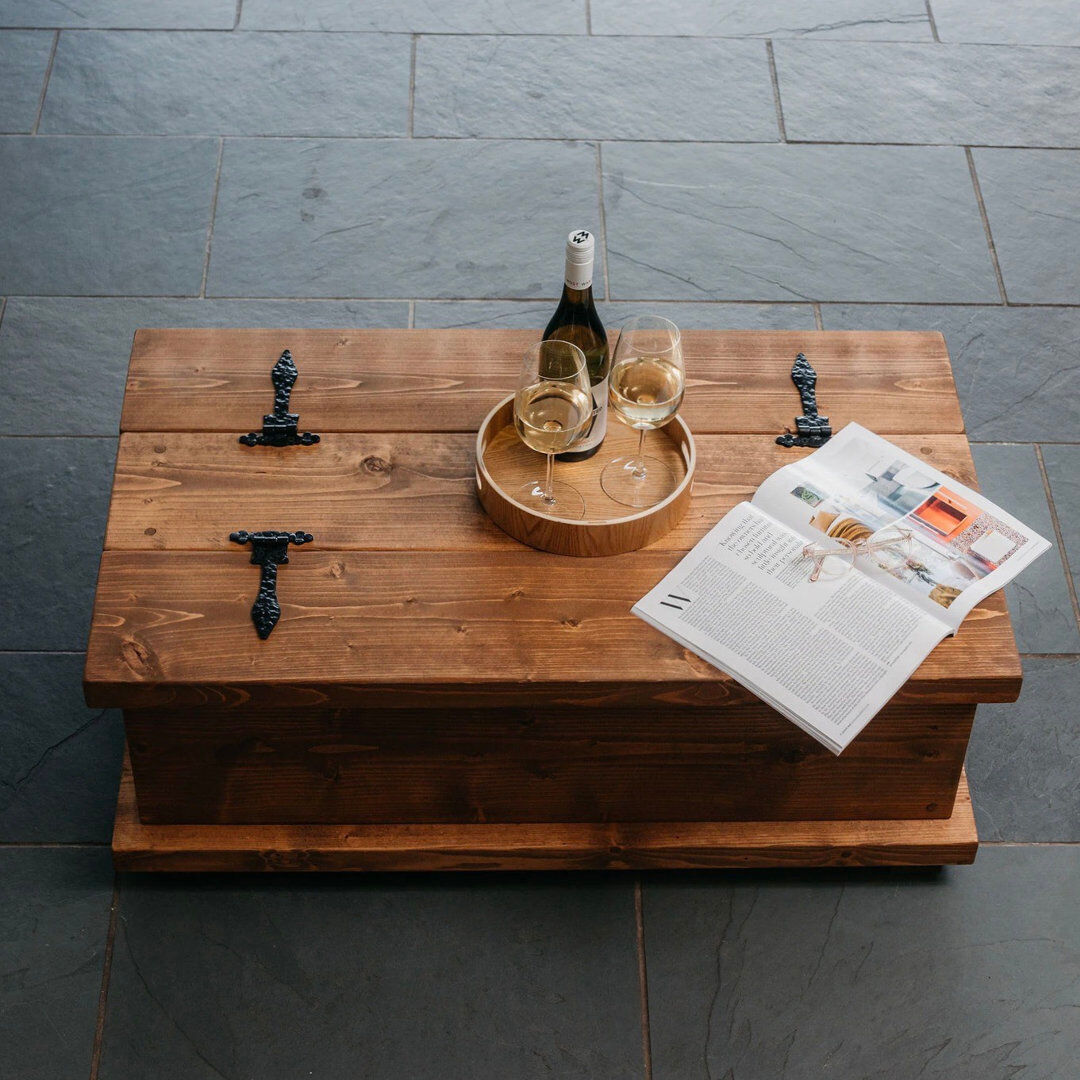 Union Rustic Barnsdall Solid Wood Rustic Chest Coffee Table Jacobean 33cm H x 110cm W x 60cm D