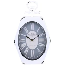 Chic Antique Wanduhr Sechseck, H40/L23/B6,5 cm, antik creme