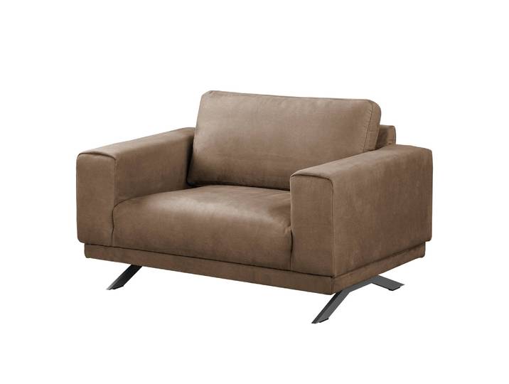 Sessel Braun/Congo Grau Webstoff 121 x 81 x 89cm