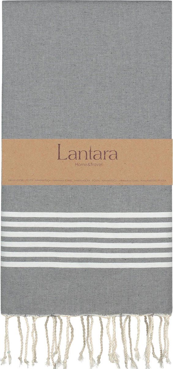 Lantara Hamamdoek Provence Donkergrijs voor volwassenen - 100 x 200 cm