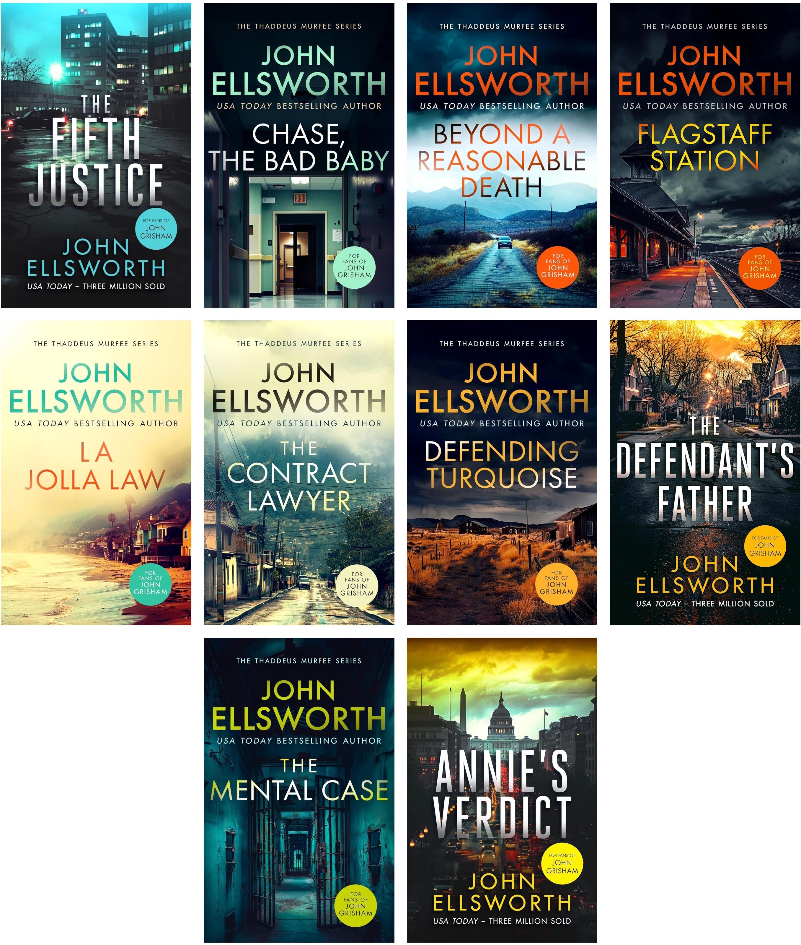 Vinci Books John Ellsworth Legal Thrillers 10 Books Collection Set (The Fifth Justice, The Contract Lawyer, La Jolla Law, The Mental Case and More)