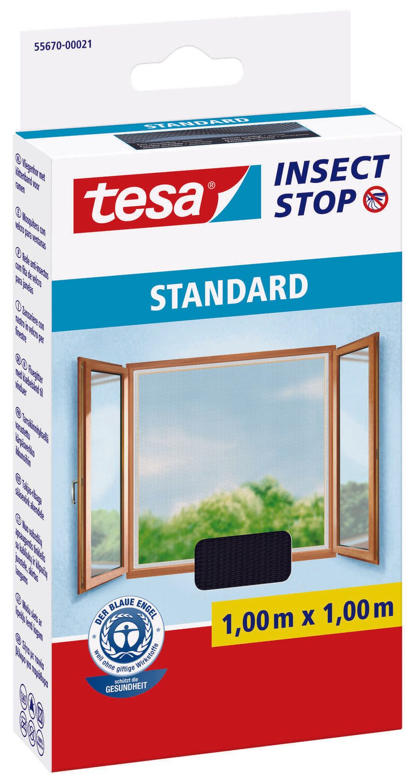 tesa Fliegengitter Insect Stop STANDARD anthrazit 1,0 x 1,0 m 55670-00021-07