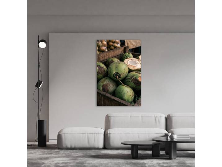 Acrylglasbild QUEENCE Frische Kokosnüsse , farbe bild(er): braun,grün,weiß, B:40cm H:60cm, Acrylglas, Bilder, Acrylglasbild, Wandbild Wohnzimmerdeko Urlaubsmotiv