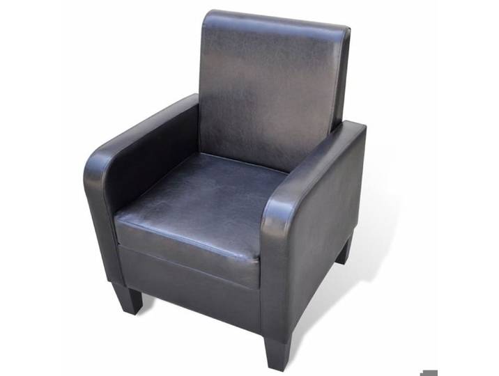 Fauteuil chaise siège lounge design club sofa salon cuir synthétique noir 1102057/3