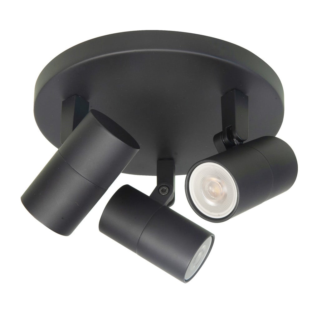 Highlight Piccolo 3-lichts ronde opbouwspot zwart S7442.01