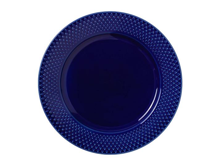 Lyngby Porcelæn Assiette Rhombe Ø23 cm Bleu foncé