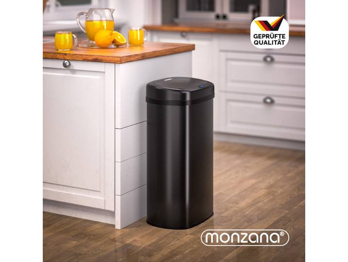 MONZANA Prullenbak - Automatisch Sensor 50L 62x40x29cm - Zwart