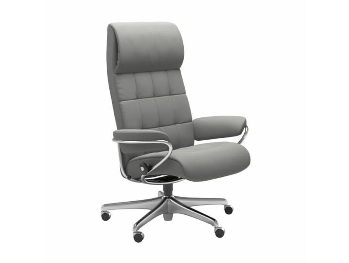 Stressless London Sessel High Back Home Office - Leder Paloma Silver Grey Modern, Skandinavisch