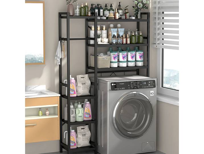 Support de rangement pour Machine à laver de salle de bain, avec support latéral, support de rangement de grande capacité, armoires de salle de bains