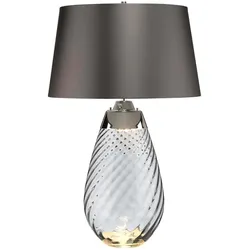 Elstead Lighting, Tischlampe, Lena Tischleuchte E27 74cm Rauchgetöntes Glas, Schiefer Farbton Schiefer (620 lm, E27)