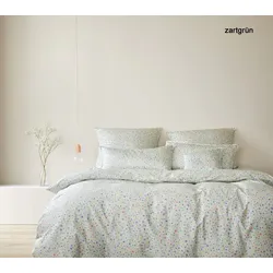 Elegante Mako-Satin Bettwäsche Beauties - 135x200 cm + 40x80 cm	zartgrün
