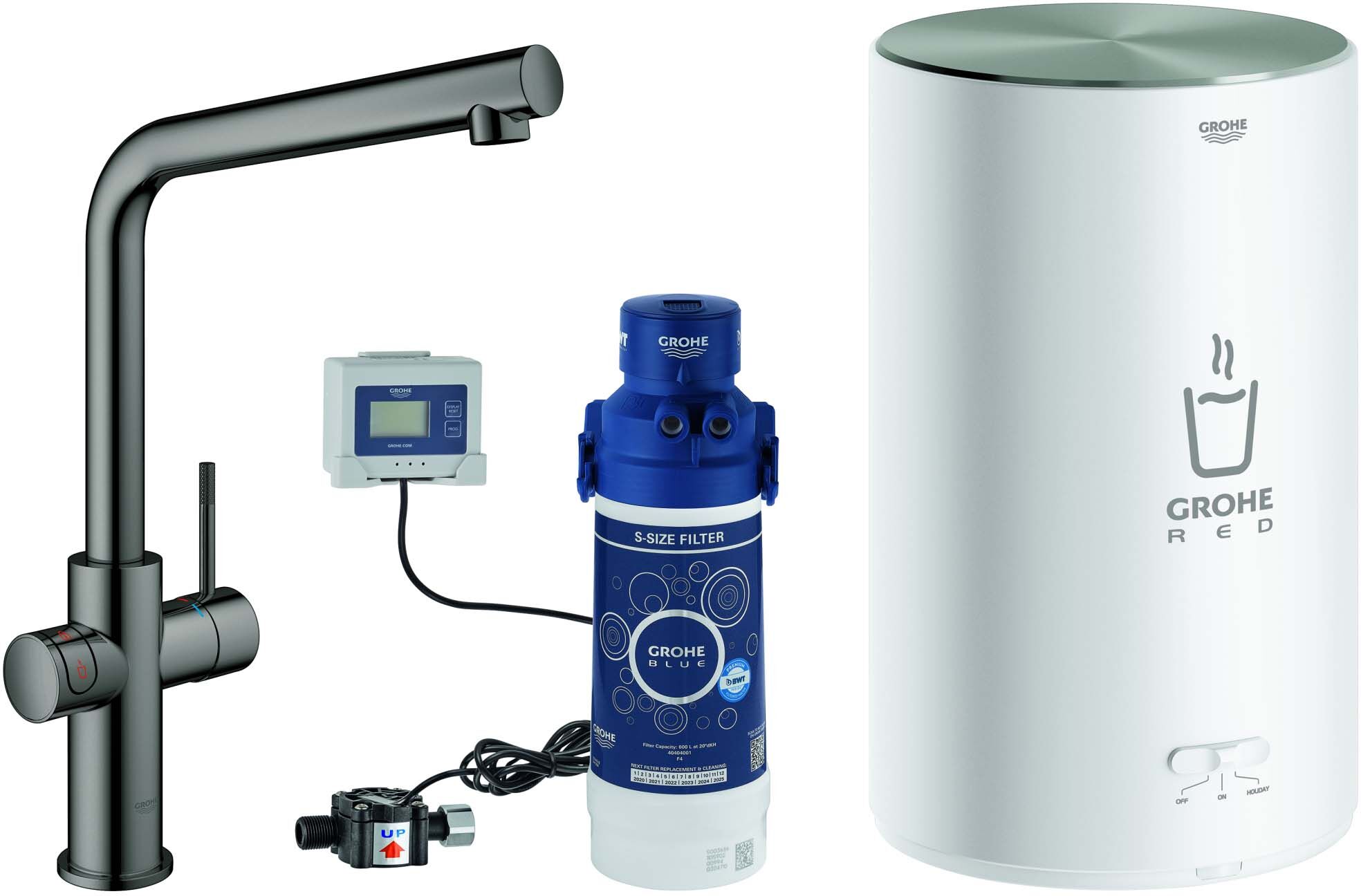 Grohe Red mitigeur d'évier 30327A01 graphite dur, taille M, avec chaudière