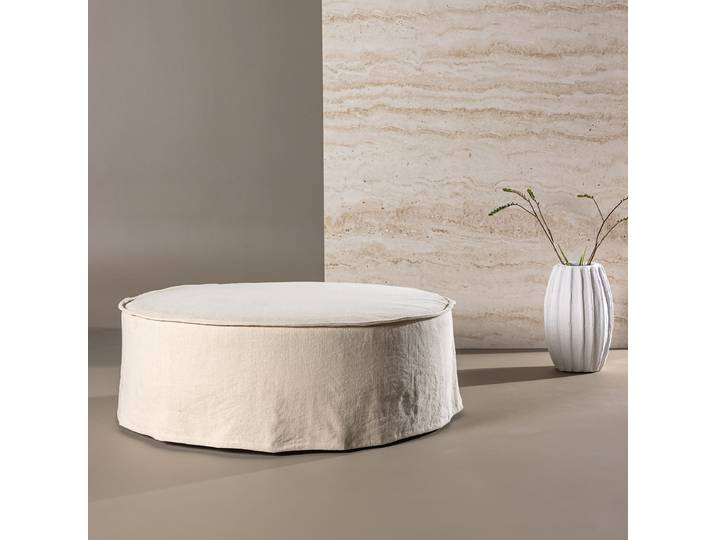 Pouf Vindö Ø 101cm Beige