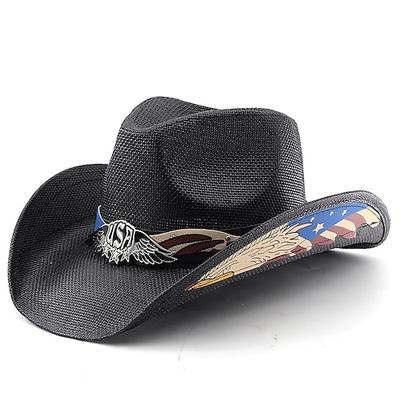 American 250 Retro Vintage Wilder Westen Cowboyhut Cowgirl-Hut Cowgirl Cowboy Westlicher Cowboy Kostüm Unisex Maskerade 4. Juli Party Unabhängigkeitstag Fünfhundertjahrfeier Erwachsene Hut Ganzjahres