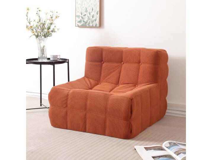 Fauteuil de sol en velours côtelé moelleux - Canapé modulaire capitonné, fauteuil d'appoint confortable pour la décoration intérieure