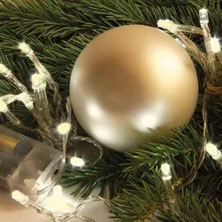 FHS LED-Micro-Kette mit Timer 20er innen warmweiß innen, für 3AA Warmweiß