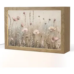 TISCHLEUCHTE Blumen - Rosa - Modern - Beige Nachtlicht 30x20 cm