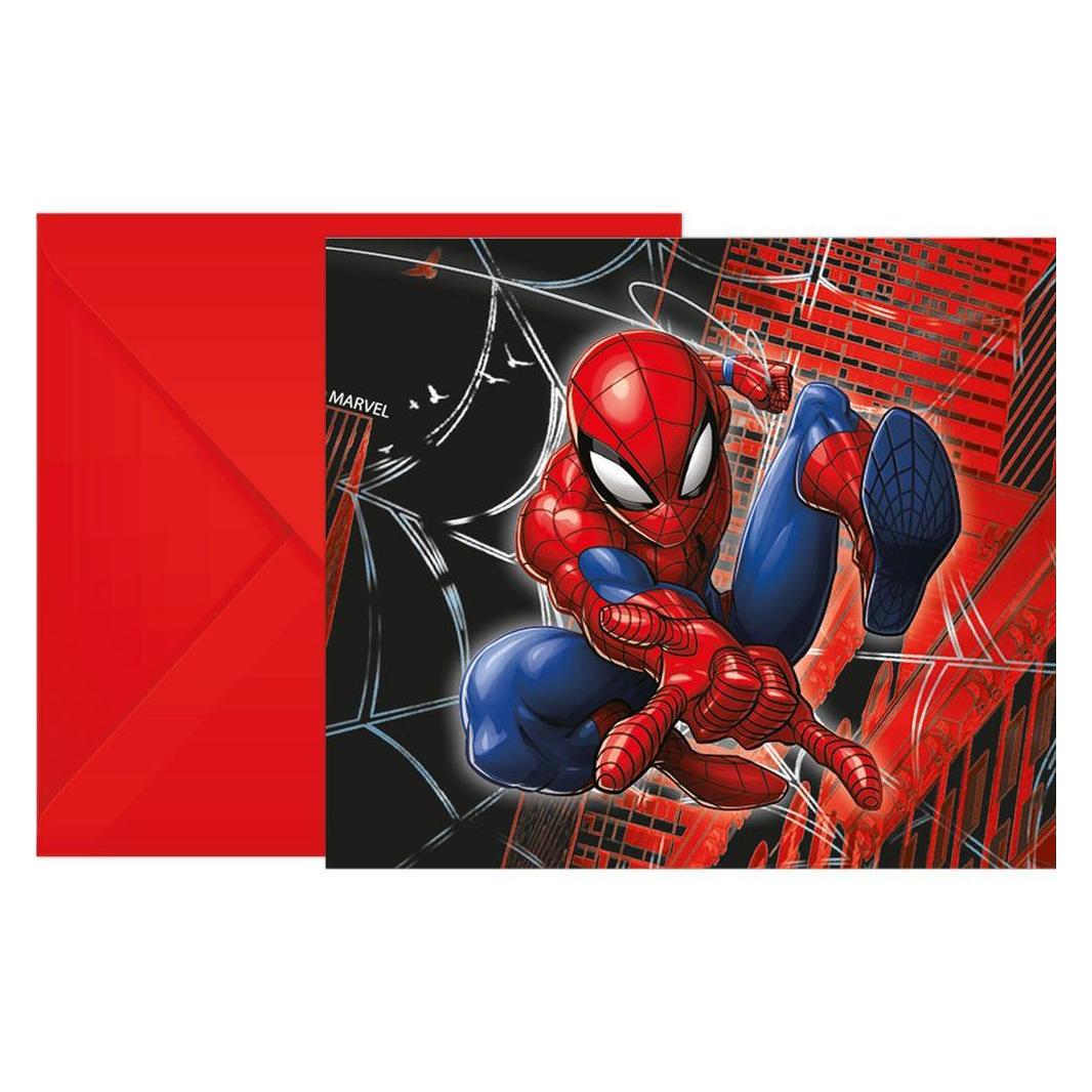 Procos Spiderman World of Webs Partyeinladung 6 Stück FSC (6 Stk.) (728.97324)