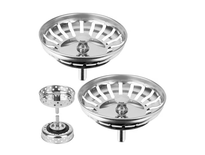 Evier Panier à Tamis\, 2 pcs\, Compatible avec IKEA LILLVIKEN 70311541\, Ø 80 mm Panier à Tamis\, en Acier Inoxydable\, Panier avec Boule\, Fonction de filtrage améliorée