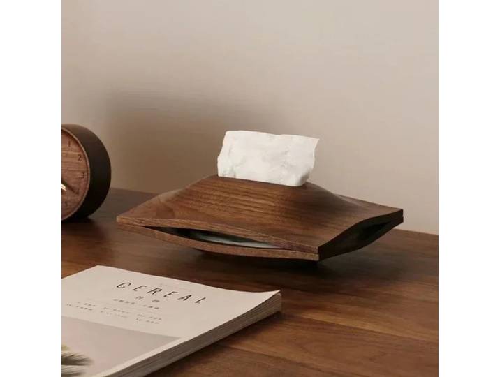 Boîte à mouchoirs en bois massif de luxe, boîte en papier pour salon, boîte en bois de noyer noir, décoration de bureau, Table basse et bureau