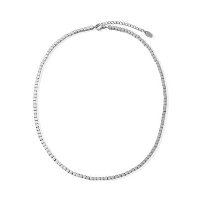 Kette ohne Anhänger "Schmuck Geschenk Edelstahl Halsschmuck Halskette Würfel", silberfarben, ANISTON JEWELRY & WATCHES, Halsketten, Damen, Edelstahl, L: 45 B: 3mm, Made in Germany, B:3mm