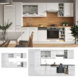 Vicco Küchenzeile Küchenblock Einbauküche 355cm Fame-Line Weiß Hochglanz