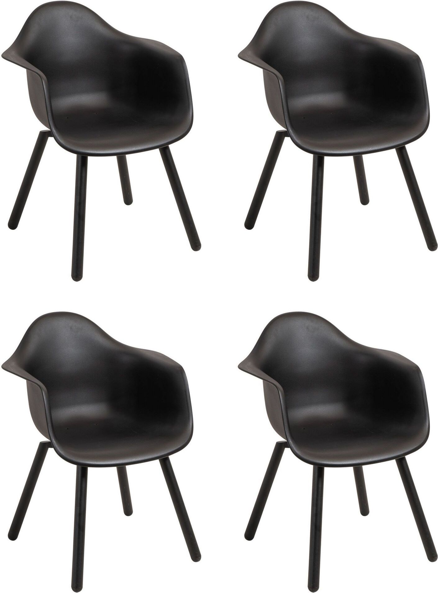 Lesli Living Design-Stuhl im 4er-Set "Montreux" schwarz/anthrazit