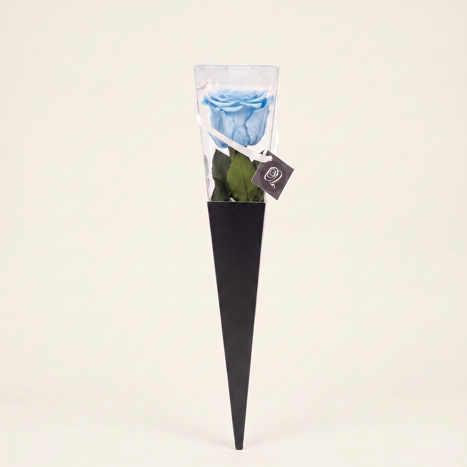Charle Roses Icon Echte houdbare roos met steel - 30 cm - Powder Blue lichtblauw