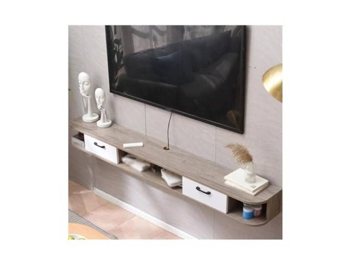Vfs8dQ5kt Medieneinheit Schwebender TV-Ständer, wandmontierter TV-Schrank for das Wohnzimmer(Grigio)