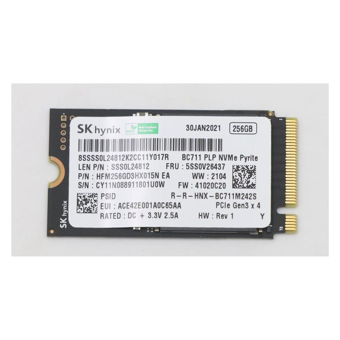 Lenovo SSD ASM 256G M.2 2242 PCIe3x4 (256 GB, M.2 2242) (5SS0V26437)