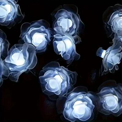 Uplift Picks Solar Rose String Lights For Romantic Garden Patio And Party Decor white 12 M 100 Leds
