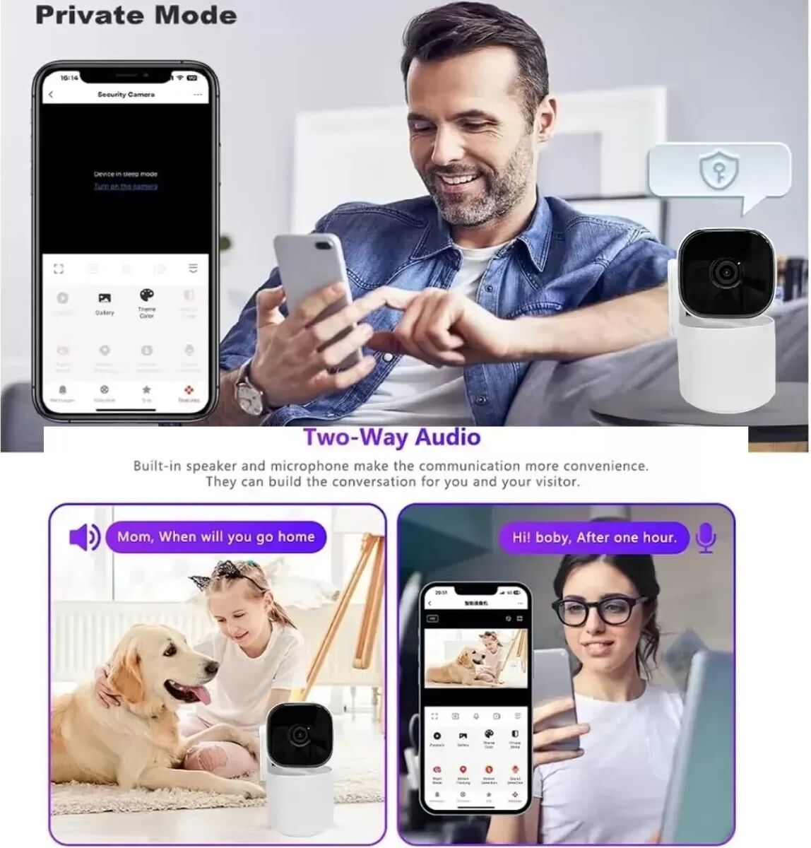 INF 3MP Drahtlose HD Überwachungskamera - ICSEE-APP WiFi Version - Schwenken, Neigen, Personenverfolgung