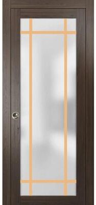 SARTODOORS Planum 2113 White Wood Sliding Pocket Door with Frosted Glass