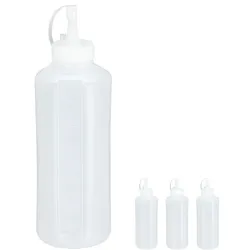 Relaxdays 16 x Quetschflasche 1000 ml Transparent