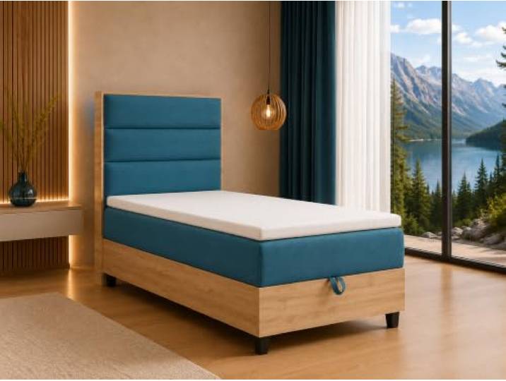 Best For Home Trinity K-1 Plate Single Boxspringbett 90x200 cm mit Topper