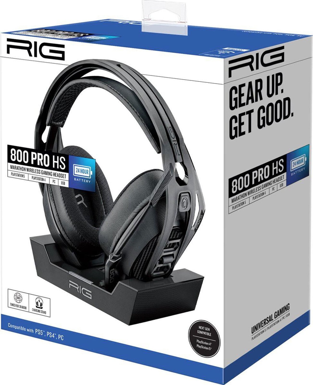 Nacon RIG 800 PRO HS draadloze gaming-headset, zwart, USB, compatibel met PC, PS4 en PS5