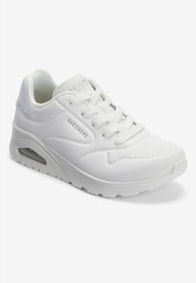 Wide Width Women's The Uno Savvy Sneaker by Skechers in White (Size 8 W)