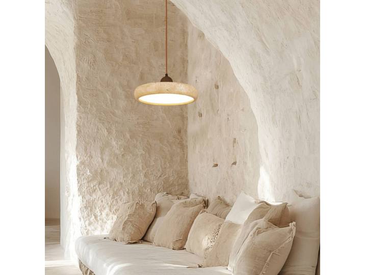 Zambelis Hängelampe 25419, creme / amber, für Wohn- / Esszimmer, Stein, Pendelleuchte