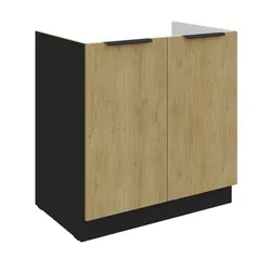 Küchen Spülenunterschrank 80 cm CREMONA Eiche hell Küche Küchenzeile Küchenblock