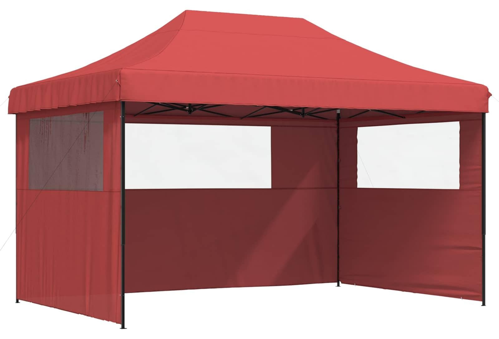 Syfax Partytent inklapbaar pop-up met 3 zijwanden bordeauxrood